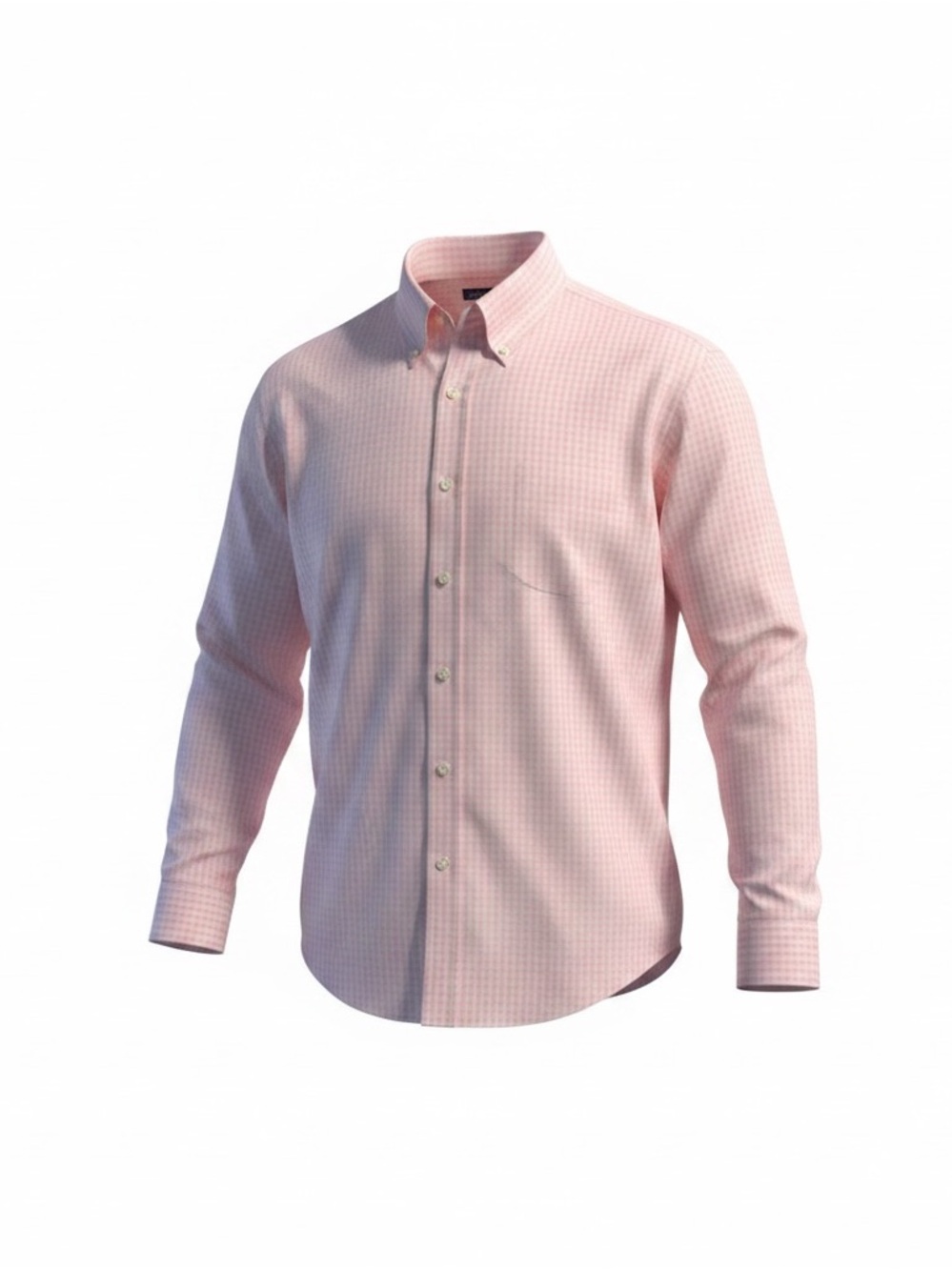 Brooks Brothers Pink Gingham Button-Down Dress Shirt Sz L